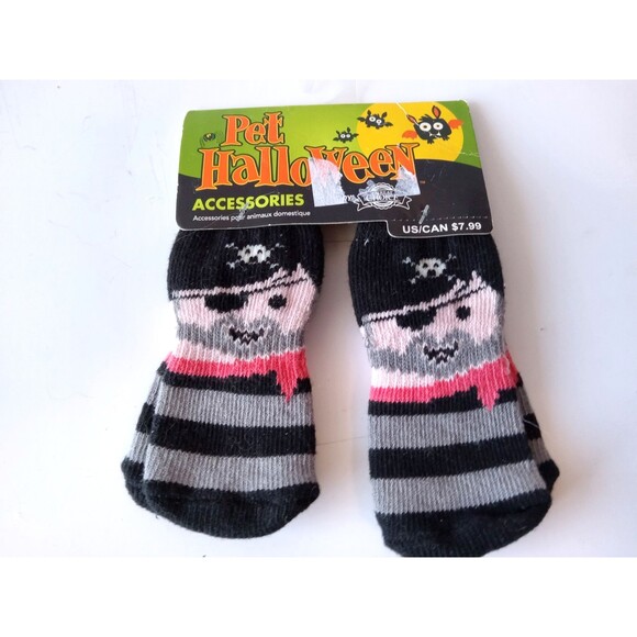 SHIVER ME TIMBERS! NWT Pet Halloween Pirate Socks for Dogs (Size L) - Picture 2 of 5